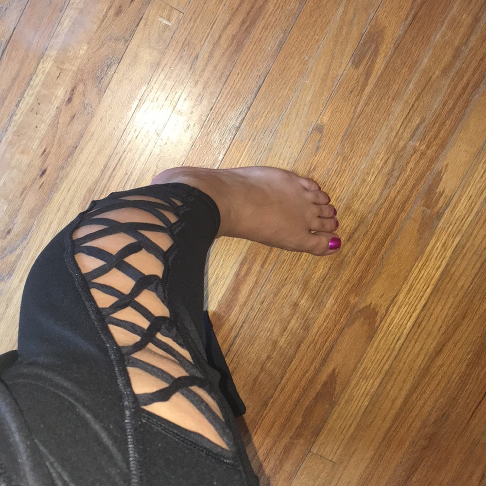 Solid Black Workout Pants - image 2